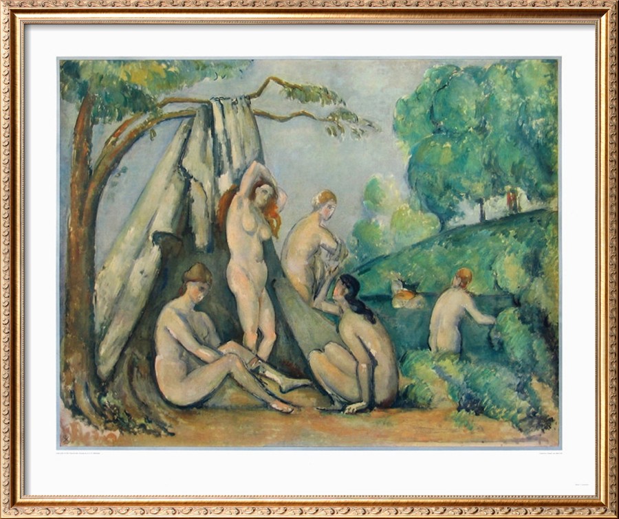 Bathers in Front of a Tent - Paul Cezanne Painting